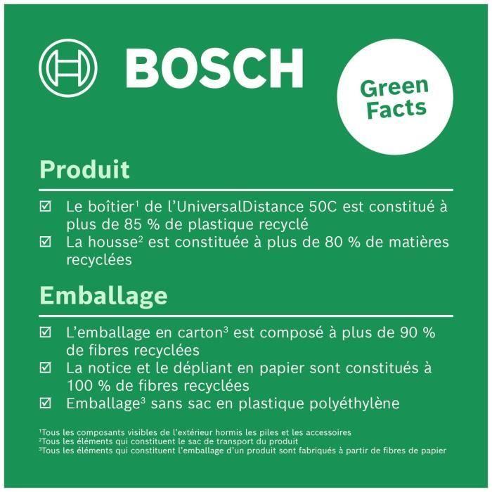 Bosch Télémètre laser UniversalDistance 50C (mesure précise de distances jusqu’à 50 m, connectivité Bluetooth)
