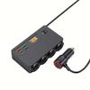 12V/24V Car Lighter Splitter 4,Port with Digital Display USB Charger