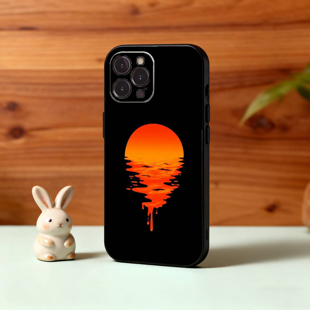 P-Picturesque S-Sunset Phone Case For iPhone17,16,15,14,13,12Plus,Pro Max,XS,5G Soft Silicone Black Cover