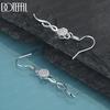 925 Sterling Silver Round Beads 8mm AAA Zircon Pendant Piercing Earrings Fashion Wedding Jewelry