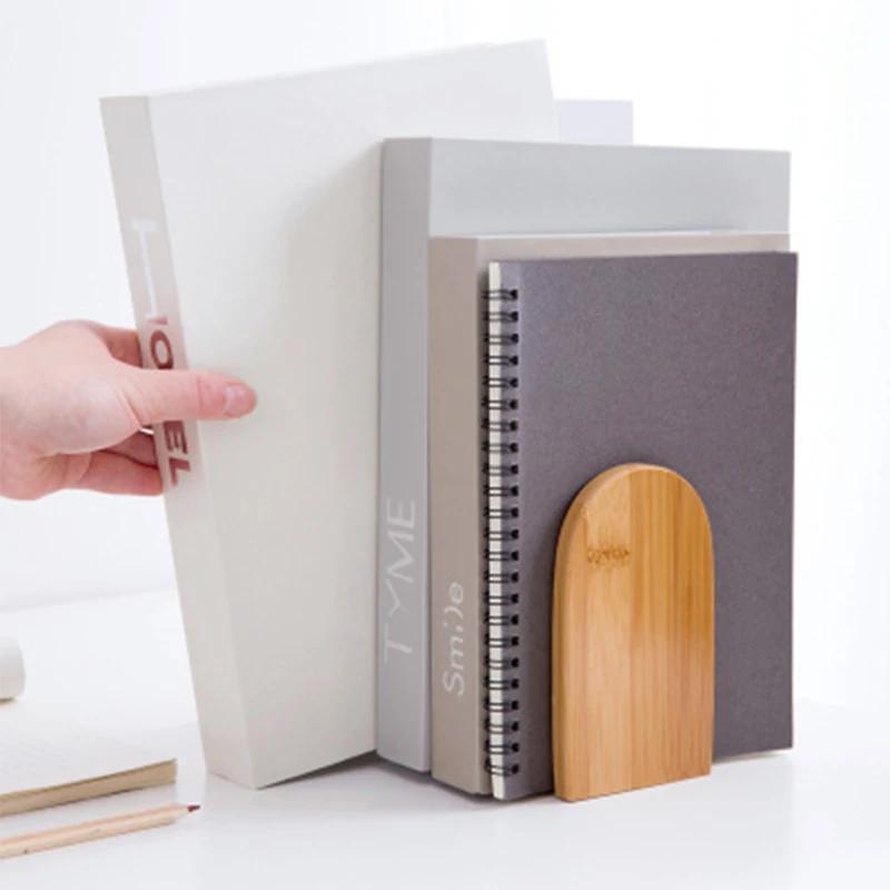 2pcs Nanzhu Bookstand Creative Wooden Bookstand  Backrest Baffle Storage Shelf Cute Bookstand Shelves Bookstops