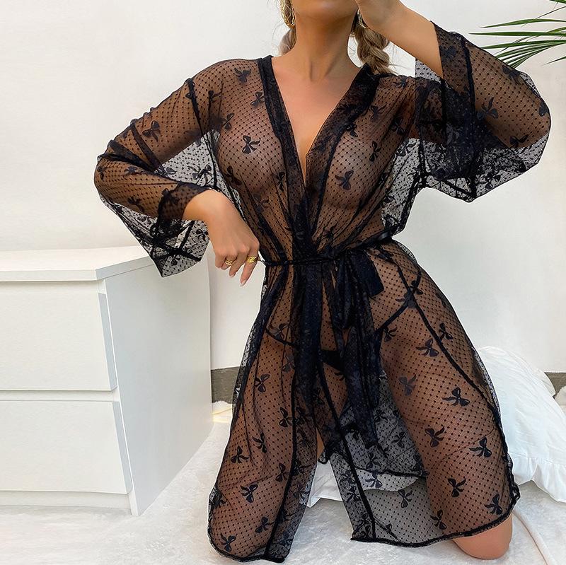

Lace Nightgown and Lingerie Set: Women s Bathrobe and Pajamas Combo S