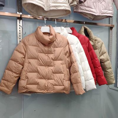 Down Jacket Women's Short New Loose White Duck Down Stand-up Collar Fashionable Small Light Coat