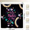 Happy Mother'S Day Shower Curtain Set With 12 Hooks --Shower Curtain, Bath Mat, Toilet Seat Cover And U-Shaped Rug -- Machine