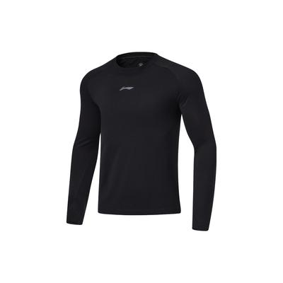 Camiseta de manga larga para hombre Li Ning Negra ATLU007-1