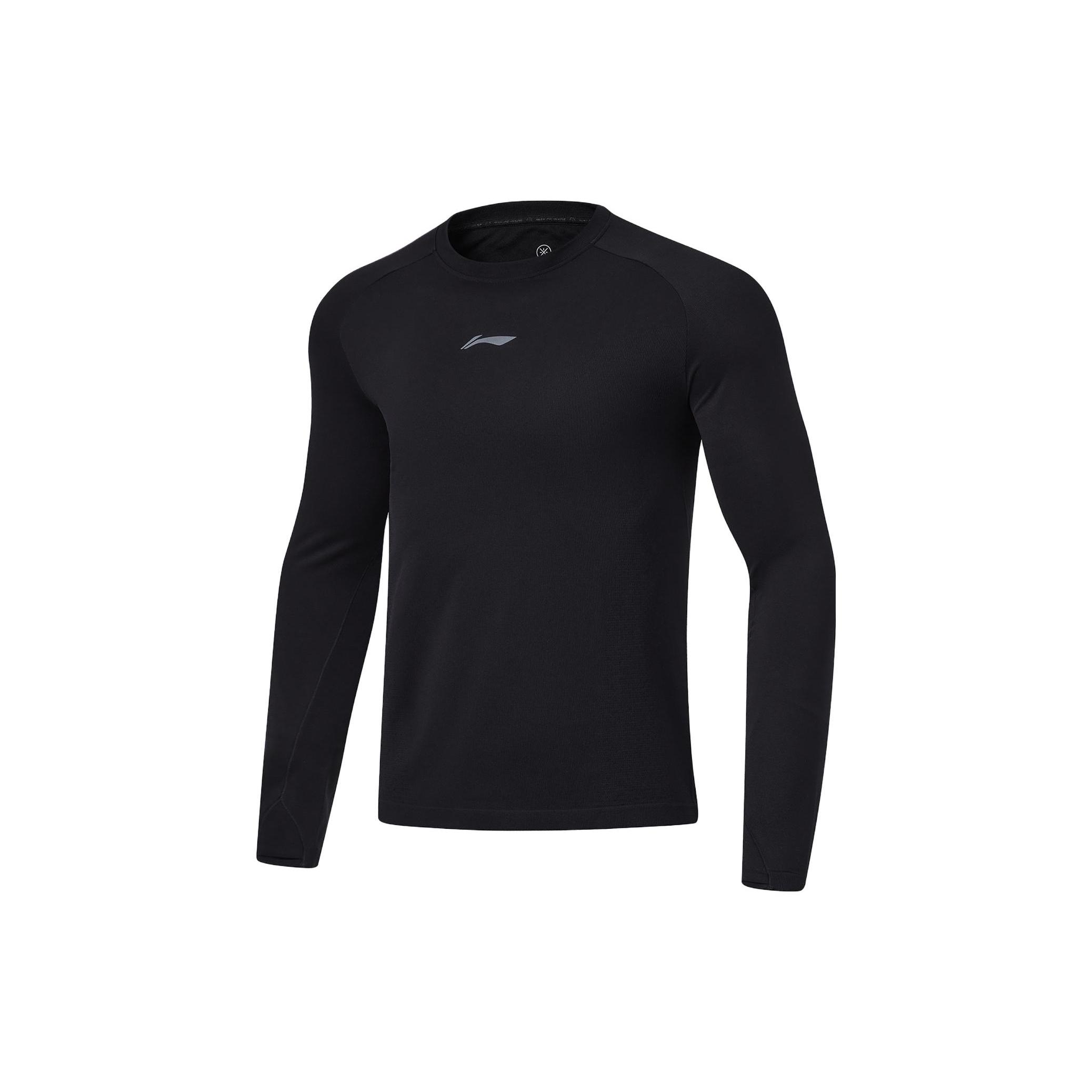 Li Ning Long Sleeved T Shirt Men s Black ATLU007-1 M