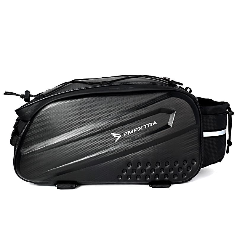 Mountain Bike Rear Rack Saddle Bag, 14L Hard Shell for Long-Distance Cycling Gear Storage.