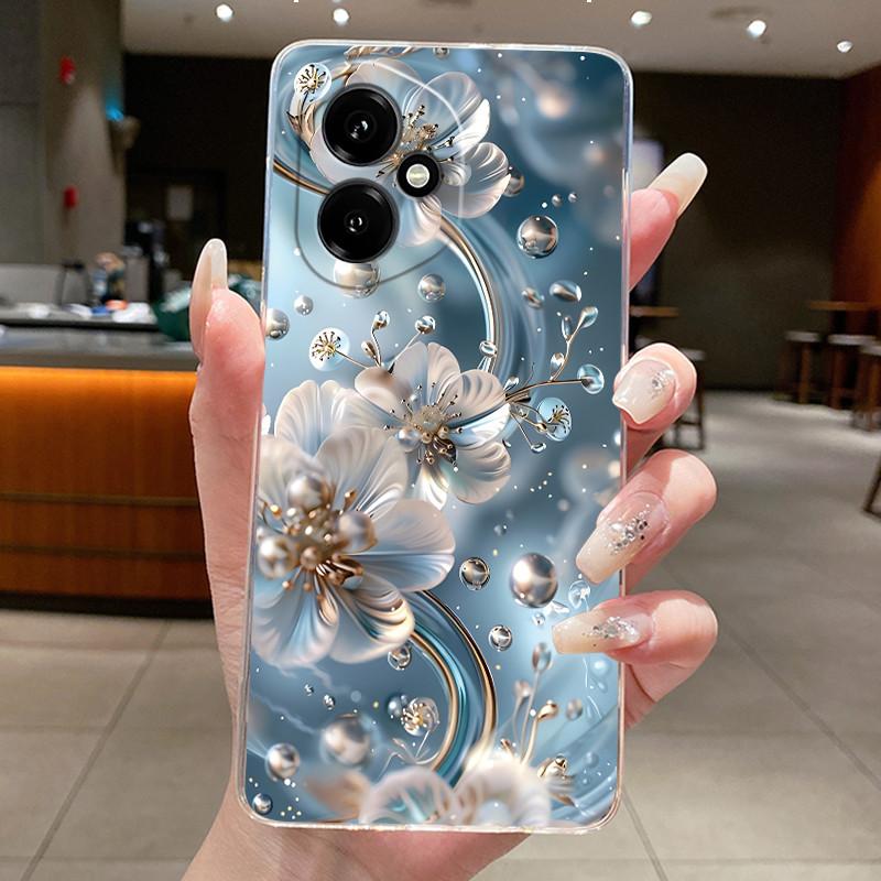 For Honor 400 5G Global Case DNY-NX9 Clear Soft TPU Silicone Butterfly Flower Cover For Huawei Honor400 Pro 5G Phone Shell Funda