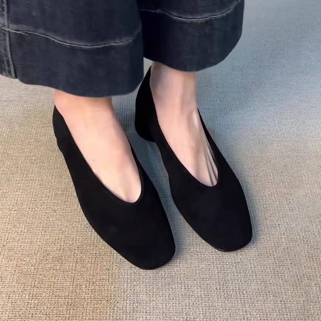 Vintage Pointed Toe Women Granny Shoes Fashion Shallow Slip on Shoes Dancing Party Prom Ladies Pumps Shoes