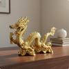 Resin Dragon Sculpture Electroplated Gold Statue Gift Idea Home