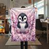 1Pc Cartoon Print Flannel Blanket, High Quality Comfortable for All Seasons, Home Decor, Warmth and Comfort, Perfect for Christmas Birthday Gift