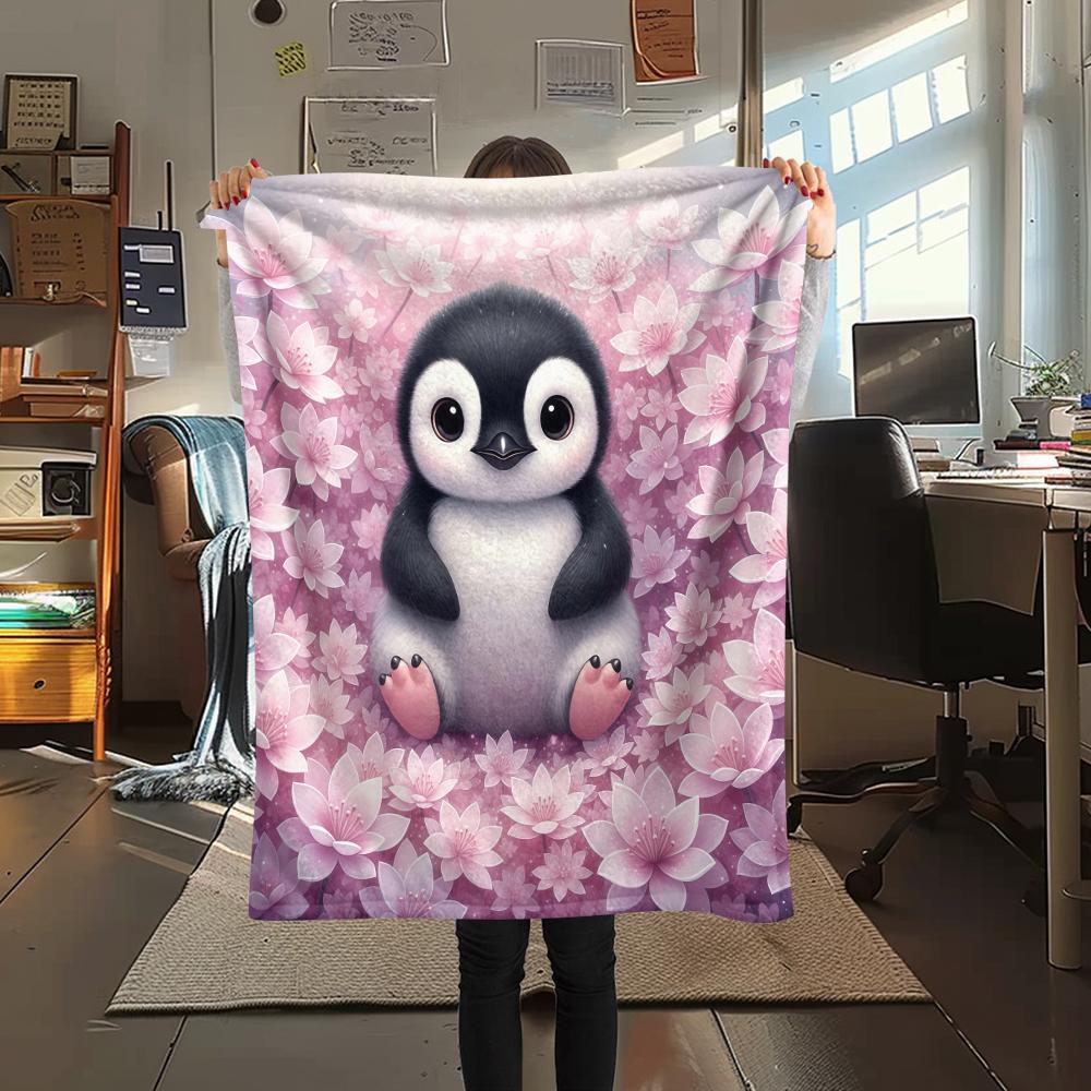 1Pc Cartoon Print Flannel Blanket, High Quality Comfortable for All Seasons, Home Decor, Warmth and Comfort, Perfect for Christmas Birthday Gift