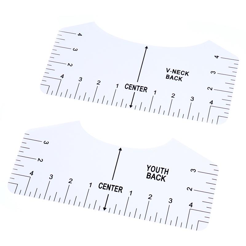8 Pcs T-Shirt Ruler Guide V Neck Alignment Tool To Center Designs Measurement