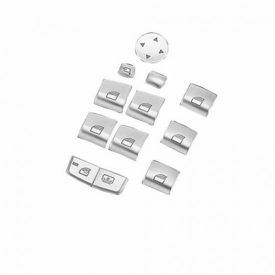 Matte Silver 2016-21 For BMW X1 F48 Trim Window Door Lock Control Switch Button