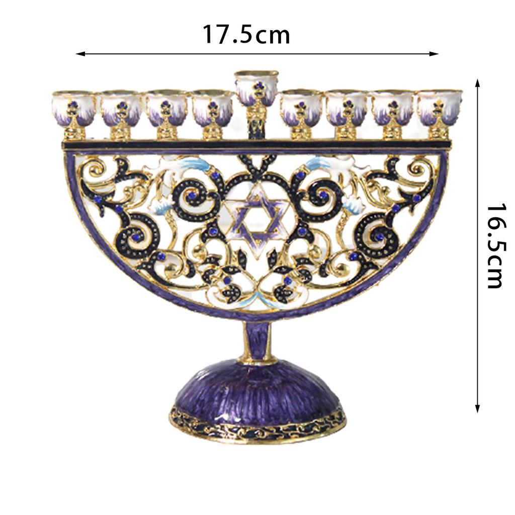 9 Branch Candle Holder 9 Head Candlestick Stand for for Hanukkah Menorah Candelabrum Christmas Party Wedding Celebration Decor