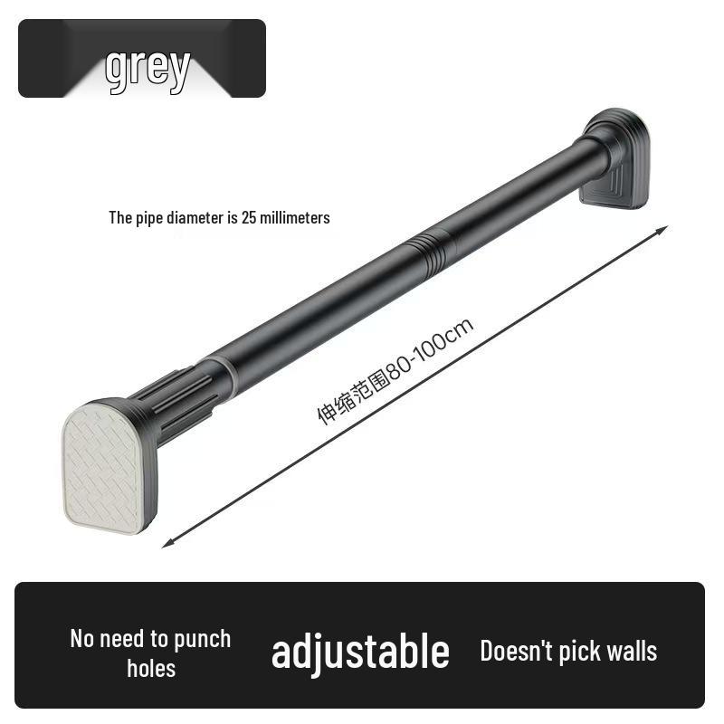 Ausziehbarer Duschvorhangstange aus Edelstahl ohne Bohren für Balkon und Fenster