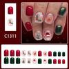 Christmas Theme Press On Fingernail With Santa Claus Art 24pcs Easy Application Holiday Party False Fingernail