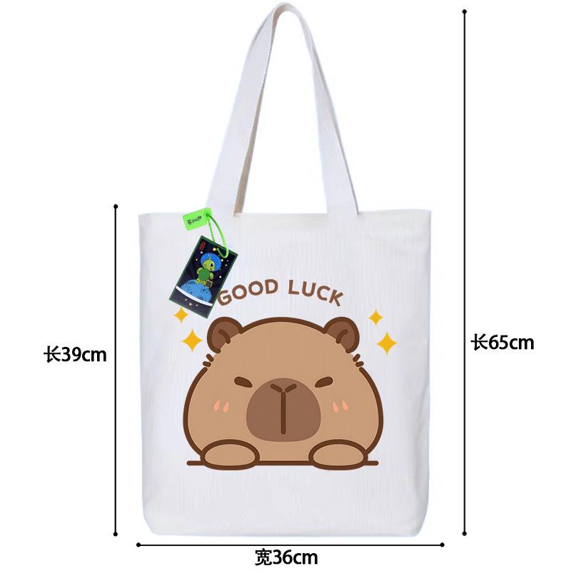 High value kapibara canvas bag anime small fresh ins simple portable handbag