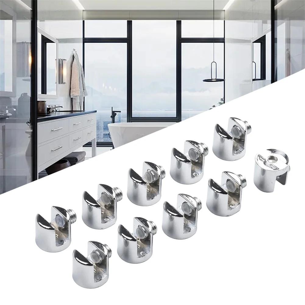 Functional Decor Solution Glass Shelf Support Zinc Alloy Clamp Glass Clamp For Shelves Versatile Fit For 6-8mm Glass