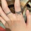 2Pcs Adjustable Open Bowknot Rings Adjustable Stackable Thumb Open Rings Set Women Birthday Gift for Mom Wife Girls