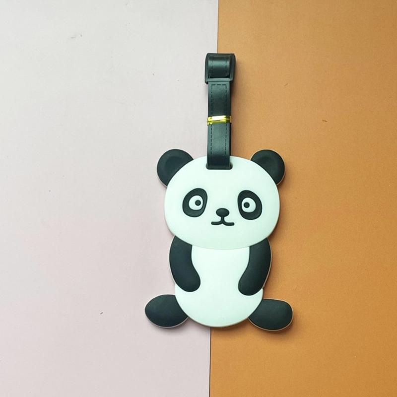 Suitcase Label Cartoon Pattern Luggage Baggage Backpack Soft Label with Strap Name ID Address Card Baggage Identifier