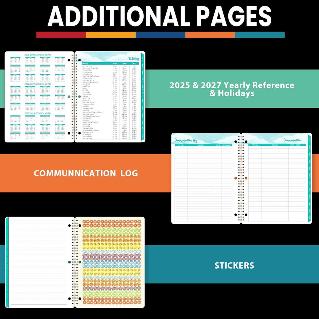 Student Planner 2025-2026 - Academic Planner 2025-2026, July 2025 - June 2026, 11" × 9", Weekly Lesson Planner, Monthly & Weekly School Planner for