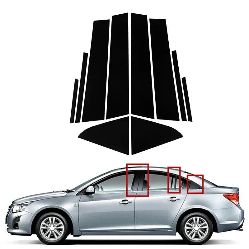 10PCS Fit For Chevrolet Cruze 2011 2012 201 2013 2014 2015 Glossy Black Pillar Posts Window Decor Cover Door Trim Accessories