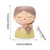 Girl Flower Pot Craft Cute Home Decor Ornament Decorative Plant Container Resin Plant Pot Flower Planter for Tabletop Bookshelf