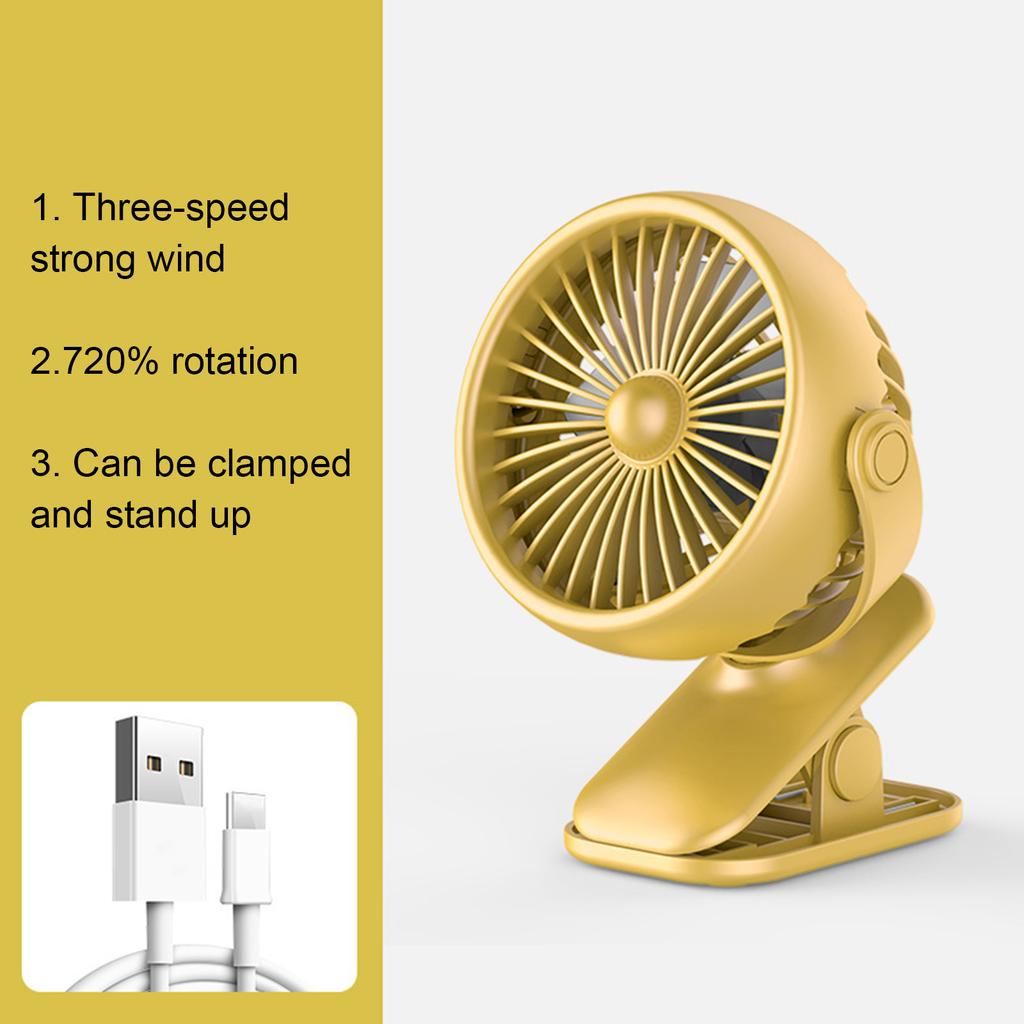 Mini USB Clip Fan Portable Desktop Small Fan for Student Office Bed