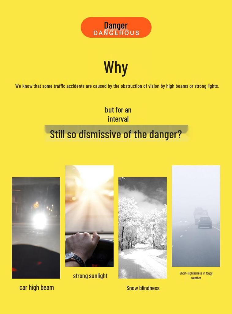 Car Anti-Glare Night Vision Sun Visor for Day and Night Driving