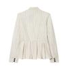 European and American Style, New Women's Clothing, Long-sleeved Striped Short Skirt Hem Blazer 2494491