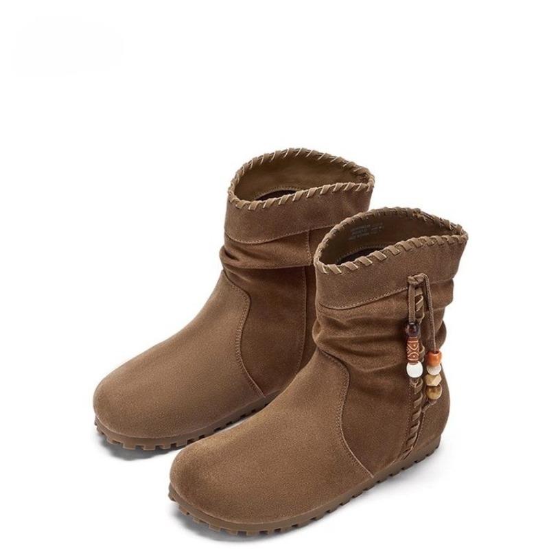 Fashion Ankle Boots for Women Flats Dress Designer Shoes Fashion Winter Cozy 2025 New Trend Casual Chelsea Boots Suede Zapatos Mujer