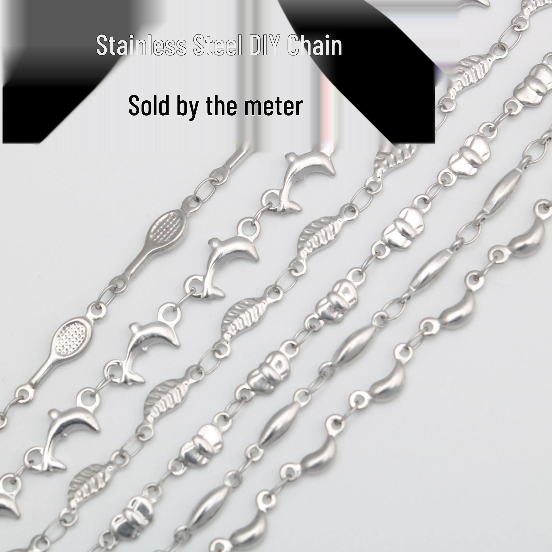 

Набор браслет из нержавеющей стали с пшеничным плетением и ожерелье с дельфином 4# Chain per meter