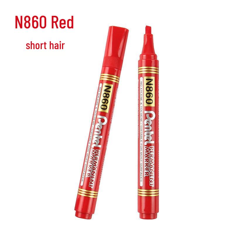 Pentel N850/N860 Oil-Based Marker Pen, Round/Flat Tip, Signature Box-Head Pen