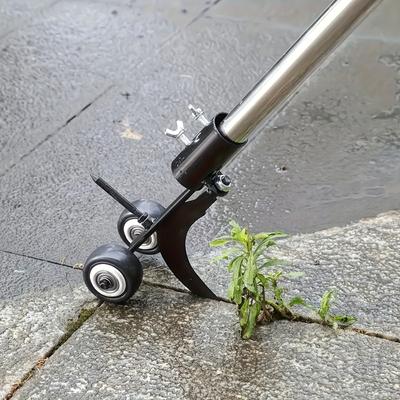 Vertical Manual Weeding Tool with Wheel,Garden Gap Weeding Hook, for Lawn, Yard, Backyard, and Driveway Maintenance, Handheld Gap Weeding Tool