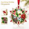 2D Flat Acrylic Snowflake Hanging Ornament with Glass- for Christmas Holiday Decor