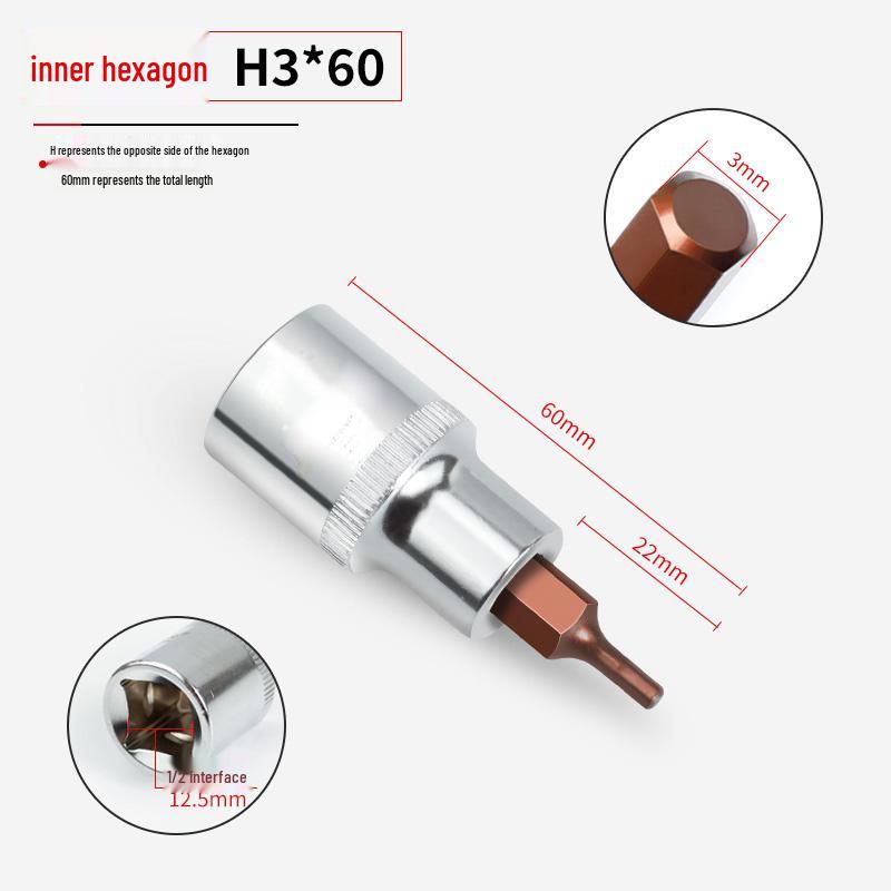 Hexagonal Press-Fit Socket Head Air Gun Tool Set, 1/2H, Extra Hard S2 Alloy Steel, Electric-Pneumatic.