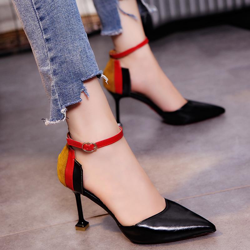 Fashion fashion women pumps spring summer high heels red platform sexy women shoes retro pointed toe office & career women sheos ghj8