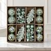 Feiertags-Kugel-Sortiment, 40-teilige Sammlung mit gemischten Oberflächen für Weihnachtsbaum, Kaminsims, Fensterbank und Veranda-Dekorationen