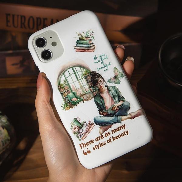 1 Rolle Lesezeit Serie PET-Klebeband Aufkleber Material für Scrapbooking Dekoration Collage Journaling Supplies