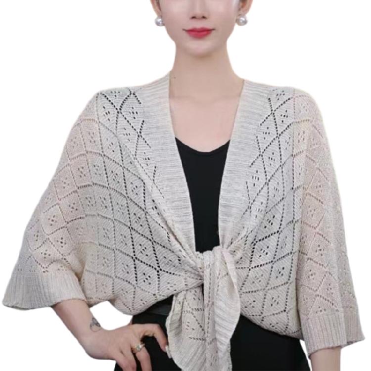 Breathable Knitted Shoulder Wrap for Women Shawl for Summer Outings and Everyday Use in Classical Solid Color