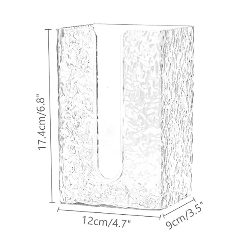 Multipurpose Tissue Box Transparent Rectangular Tissue Storage Box Bathroom Wall Mounted Toilet Paper Case Desktop Napkin Box