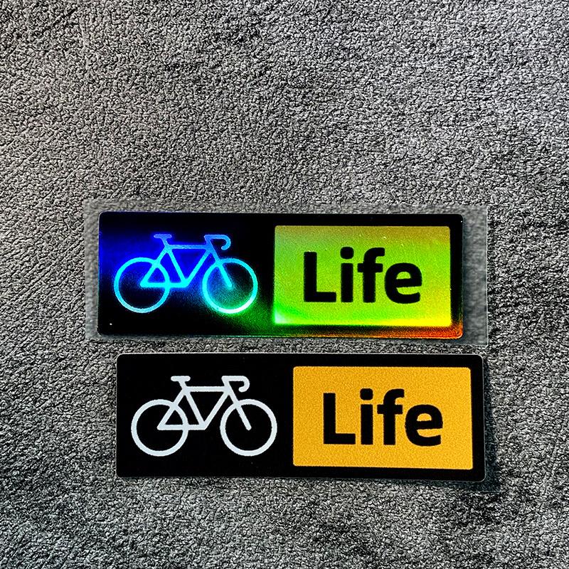 2PCS Bike Life Waterproof Vinyl Sticker, Fashion Decal for Car Motorcycle Bicycle Helmet Exterior Styling Decor Accessories