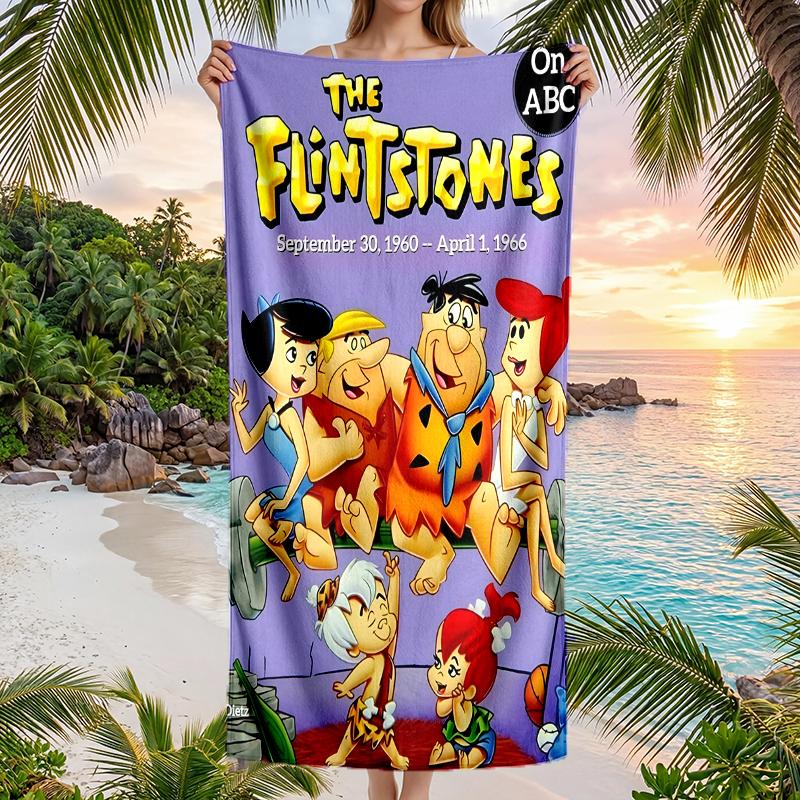Flintstones Fashion Beach Towel: Ideal for Summer Adventures Soft, absorbent and quick drying suitable for swimming and bathing
