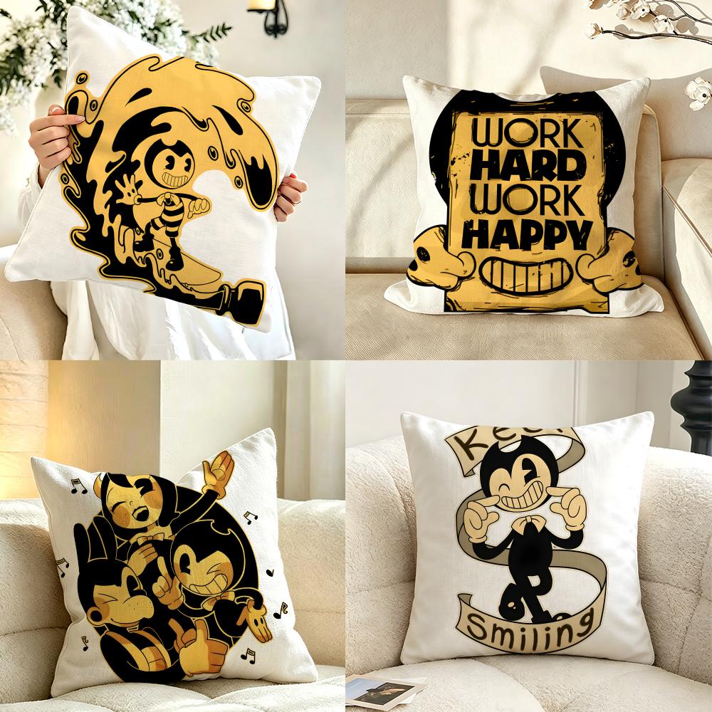 Art BBandy Aand Ink Machines Cushion Cover Pillow Case Antidustmite Pillowcase Silky Short Plush Sofa Cushion Cover Hot