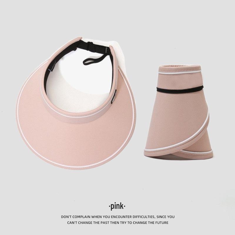 Women's Fashionable Wide Brim Sun Hat - Versatile Hollow Top for Outdoor Sun Protection and Cycling
