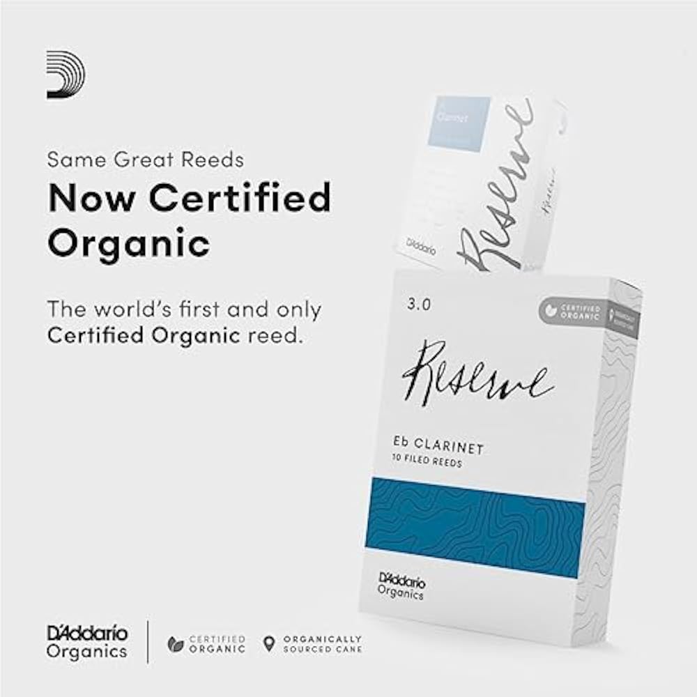 D'Addario WoodWinds Daddario Reed for Eb Clarinet USDA Organic Certified RESERVE ODBR1035 [Hardne...
