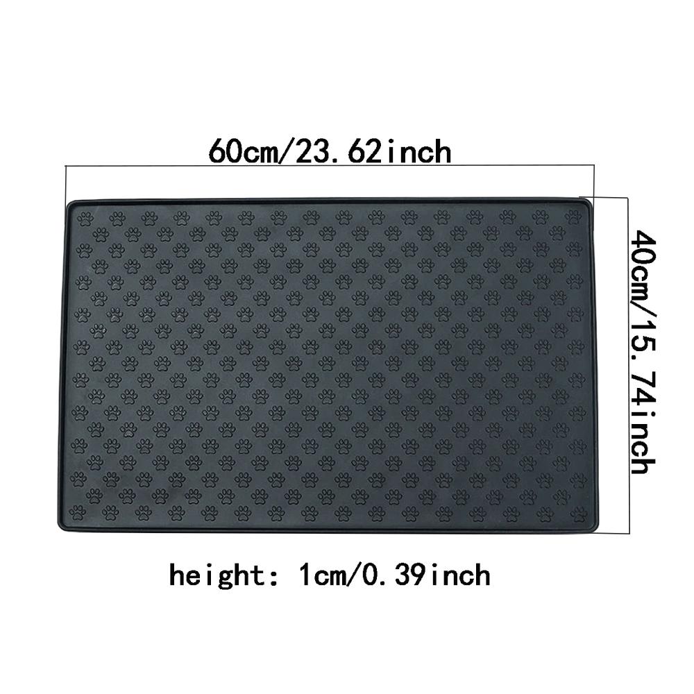 60*40cm Silicone pet feeding mat, cat and dog food mat with overflow protection floor, cat and dog meal mat with water bowl,