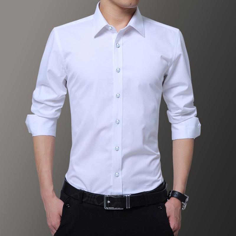 Long Sleeve Shirt for Men Korean Version Slim Spring and Autumn Clothes Handsome Gray Men's Shirt Fashion Casual Dress Inch Clothes