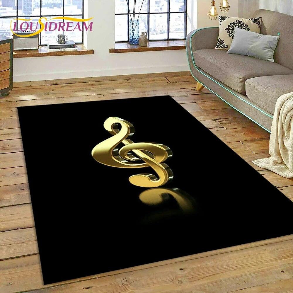 3D Piano Art Creative Musical Note Carpet Rug for Home Living Room Bedroom Sofa Doormat Decor,Child Area Rug Non-slip Floor Mat